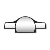 Art Deco mirror with faceted cut glass in a steel frame, 1930s