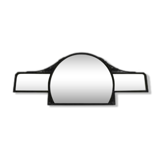 Miroir Art Déco avec verre taillé facetté dans un cadre en acier, années 1930