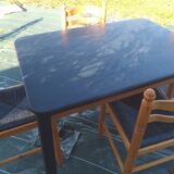 Ensemble table rectangulaire et ses 4 chaises en bois massif Pin