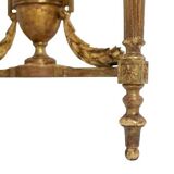 Gilded and carved wooden console table, marble top, circa 1880