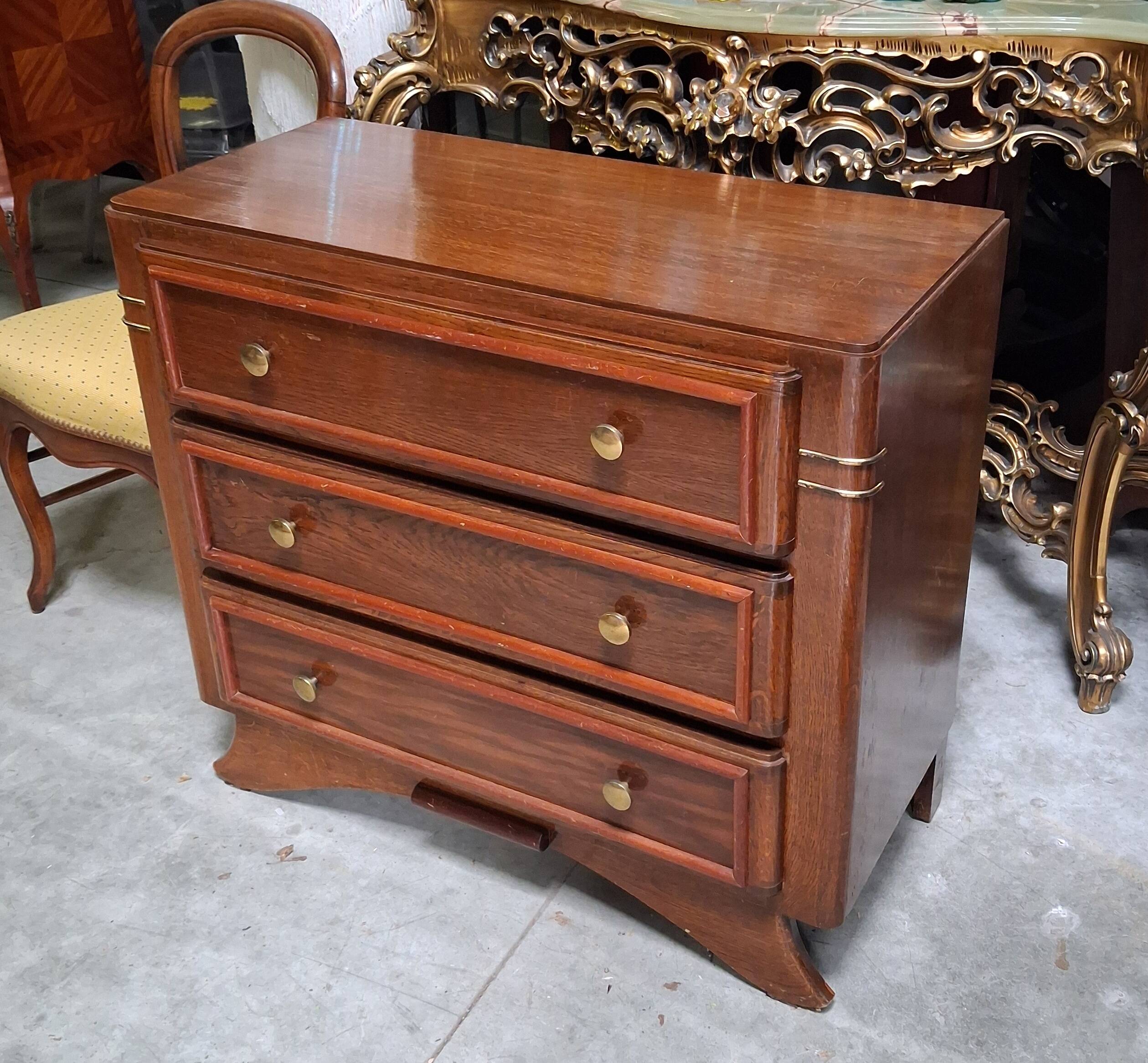 Art Deco commode in mahogany and stained wood