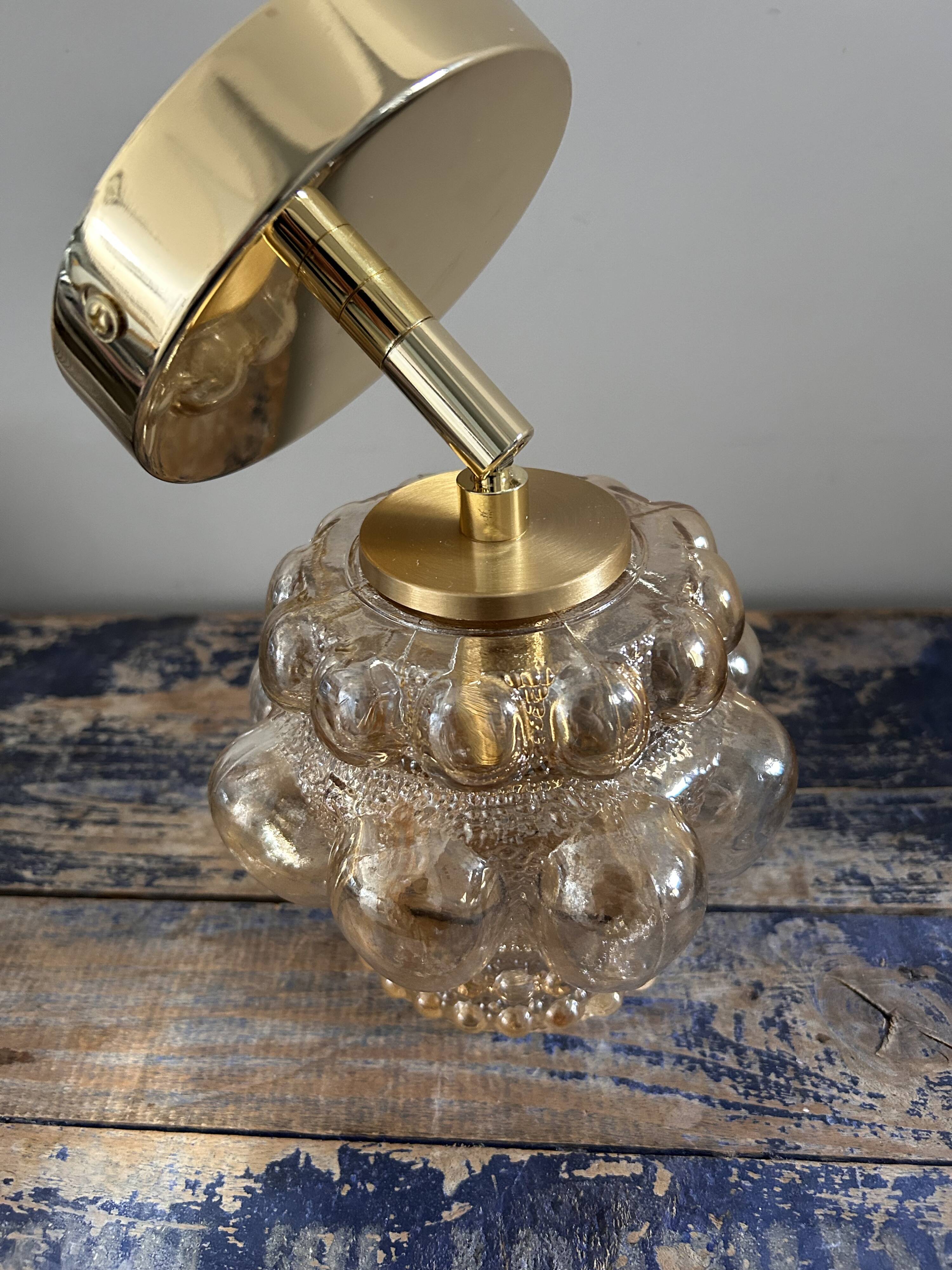 Bubbled glass wall light