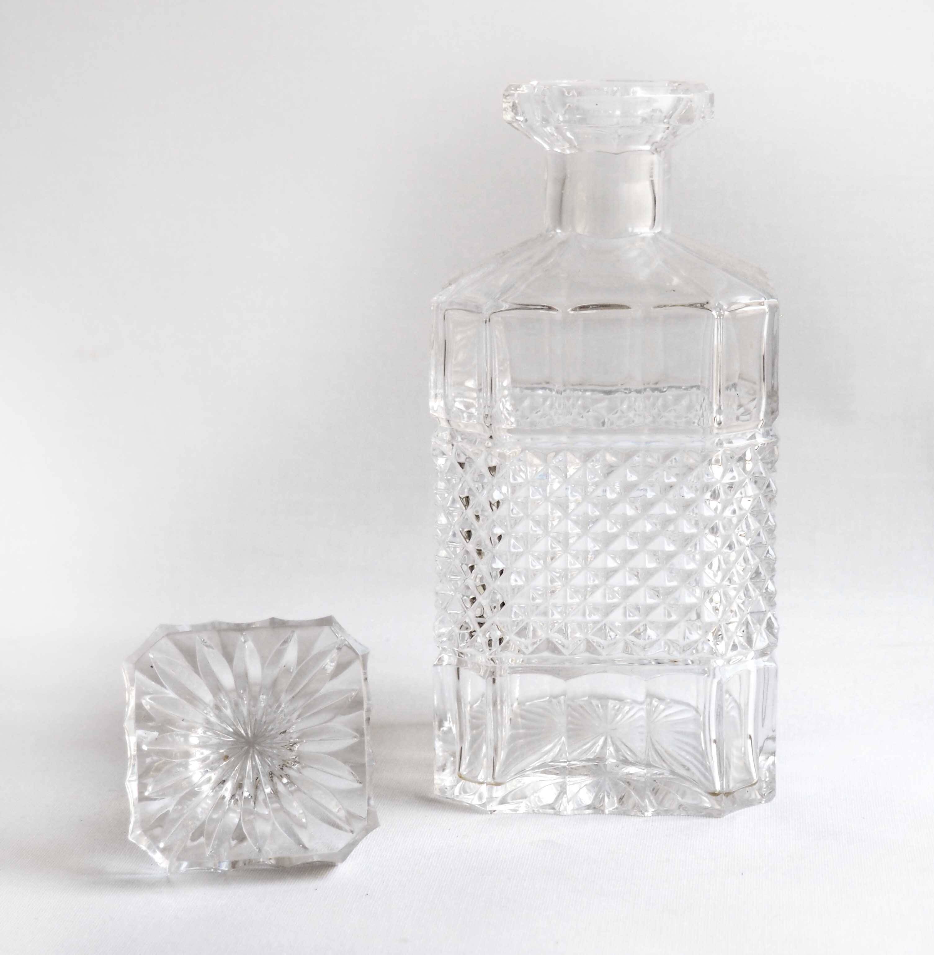Fluted crystal whiskey decanter