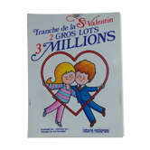Affiche originale loterie nationale saint valentin 2 gros lots 1985