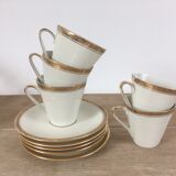 White & gold porcelain coffee cups