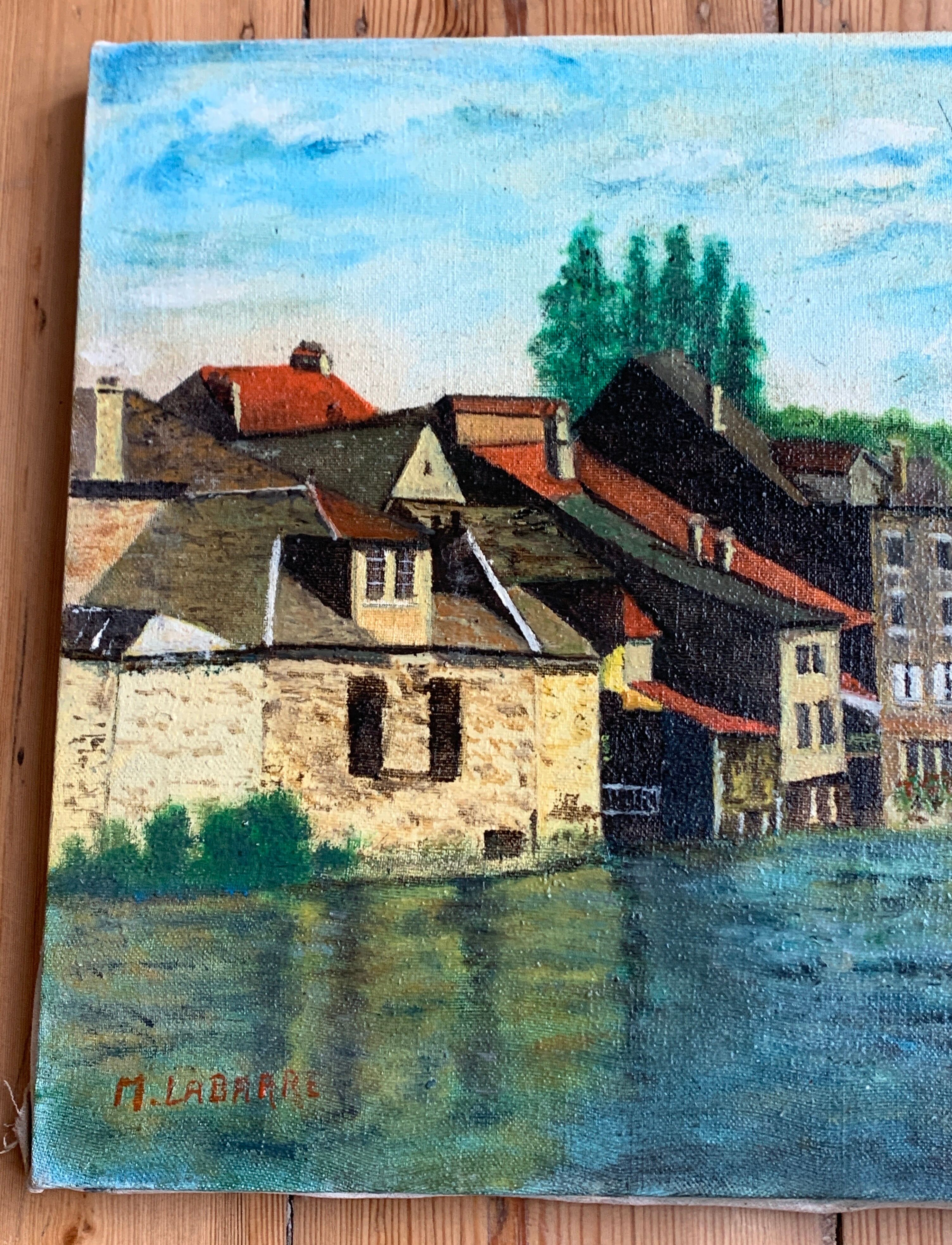 French school, 20th century: oil on canvas, Ornans, the village of Gustave Courbet - Jura