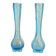 Antique Pair of Soliflore Vases Moulded Pressed Glass Blue Opaline Sapphire 19th Century