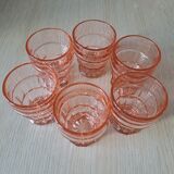 Suite of 6 pink glasses