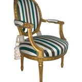 Pair of Louis XVI armchairs, Napoleon III era, restored and reupholstered with Duchess DEDAR
