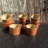 Set of 8 stoneware coffee cups