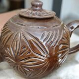 Brown glazed terracotta coffee service