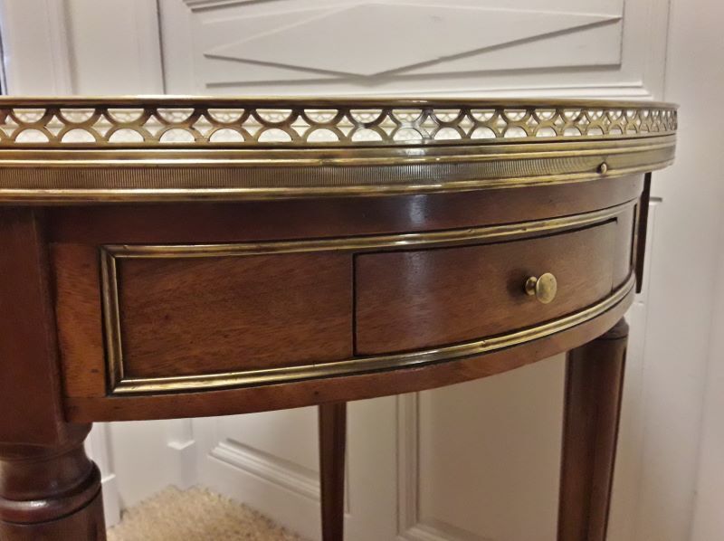 Louis XVI-style side table mahogany, marble