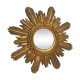 Miroir soleil en bois doré 46x46 cm