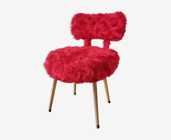 Chaise en fausse-fourrure années 70