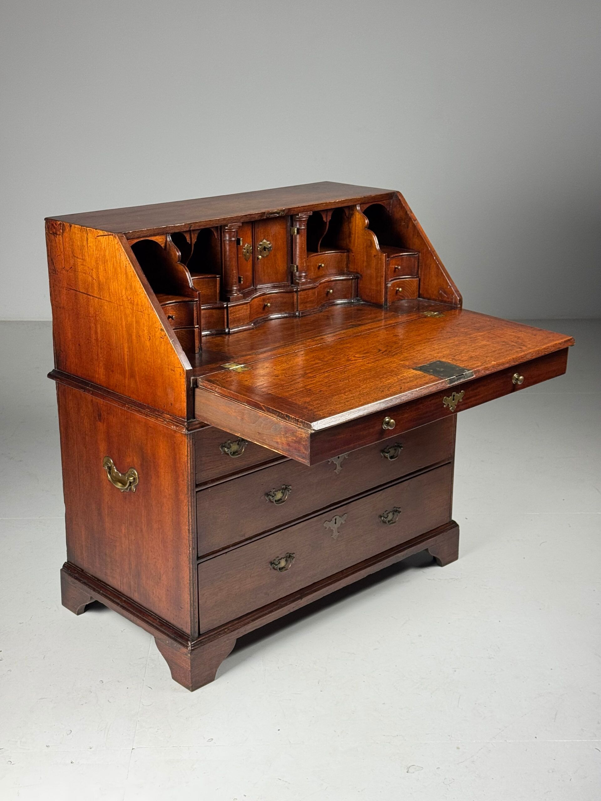 English secretary 18th century teak