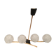 Lustre 4 boules de verre et laiton design