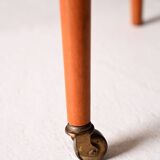 Vintage Scandinavian coffee table in teak with brass shelf