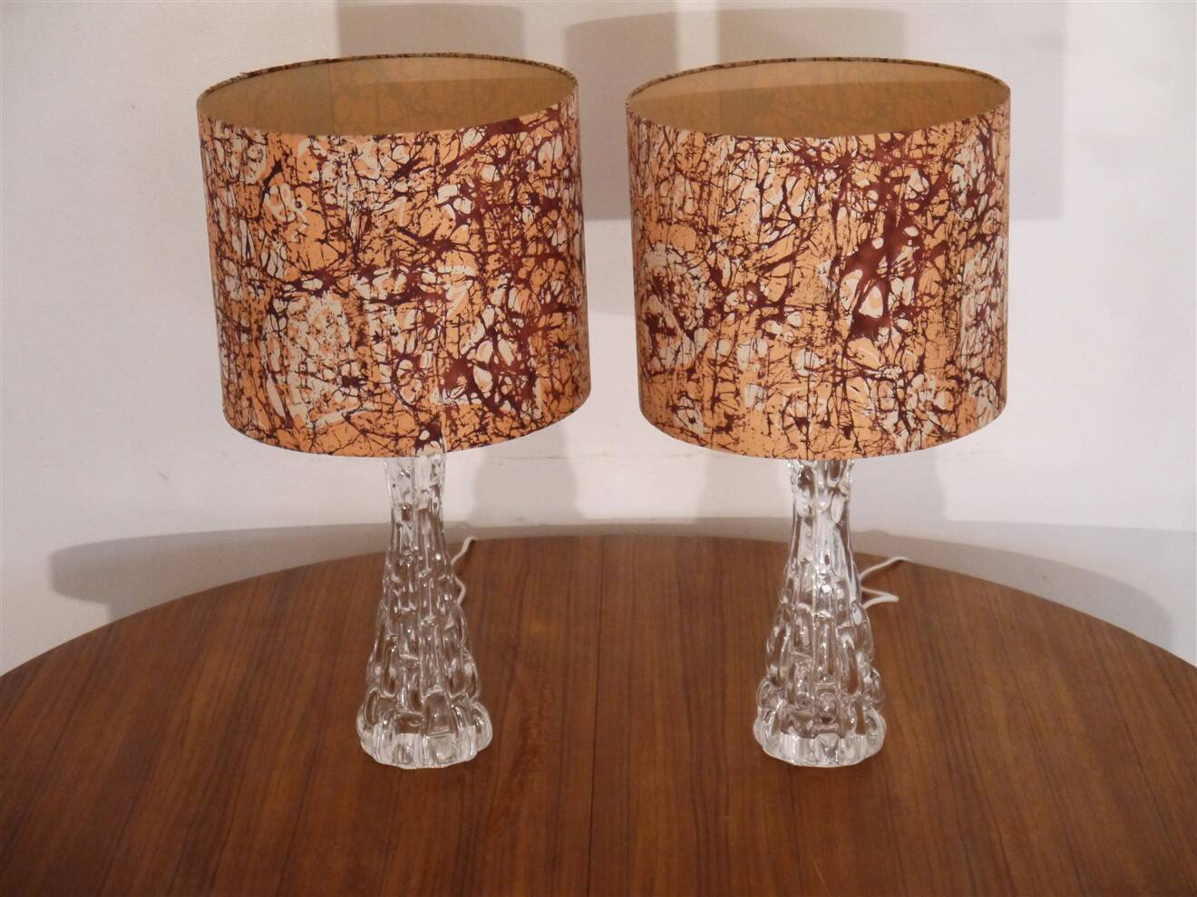 Pair of crystal lamps model RD477 by Carl Fagerlund