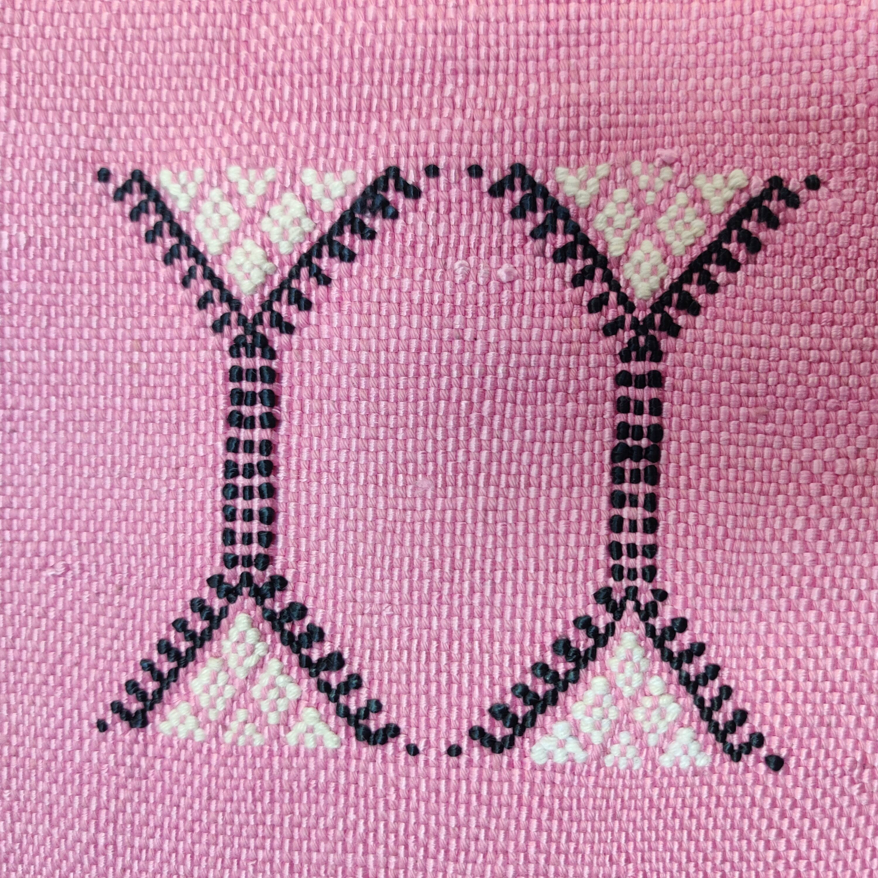 Coussin berbère sabra rose motif boheme