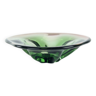 Bol en verre artistique de Frantisel Zemek pour la verrerie de Mstisov, Tchécoslovaquie