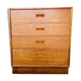 Scandinavian 4-drawer teak chest of drawers by Kempkes 1960s