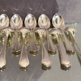 Suite of 10 teaspoons in silver metal model violin net Louis XV