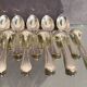 Suite of 10 teaspoons in silver metal model violin net Louis XV