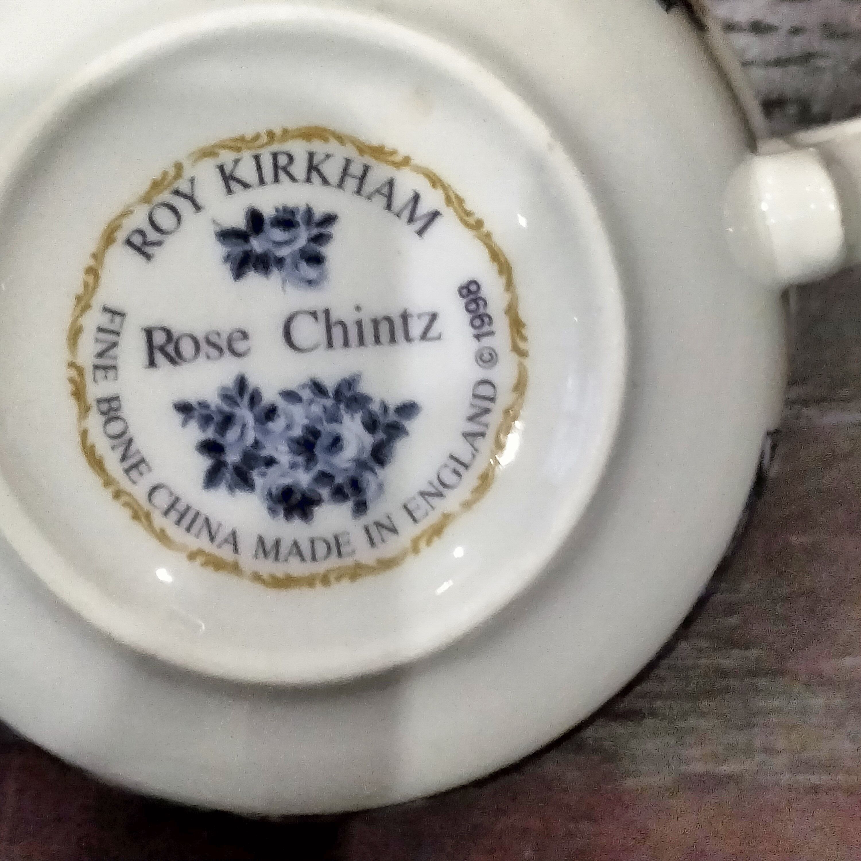 Jumbo cup english lunch Roy Kirkham model rose chintz blue