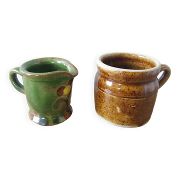 Ceramic miniatures, pot and pitcher