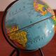World globe sheet metal map taride cards vintage 50 60 - ø 12.5 cm