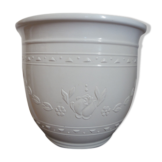 Cache pot ceramique blanc Scheuric W Germany