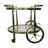 Dessert trolley rolling 1970 golden brass