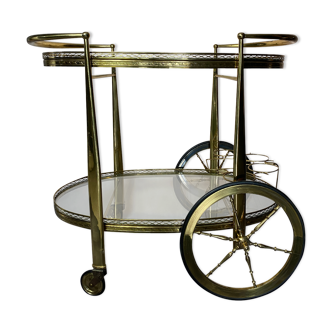 Dessert trolley rolling 1970 golden brass