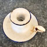 Metal candle holder enamelled cellar rat