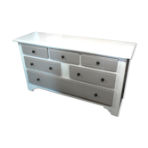 Commode cerusé blanc et taupe