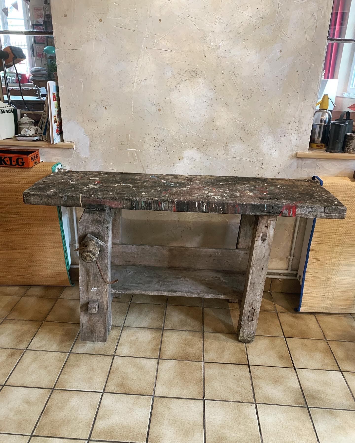 Old wooden workbench