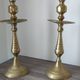 Vintage 19th century brass candlesticks - pair of patina candlesticks
