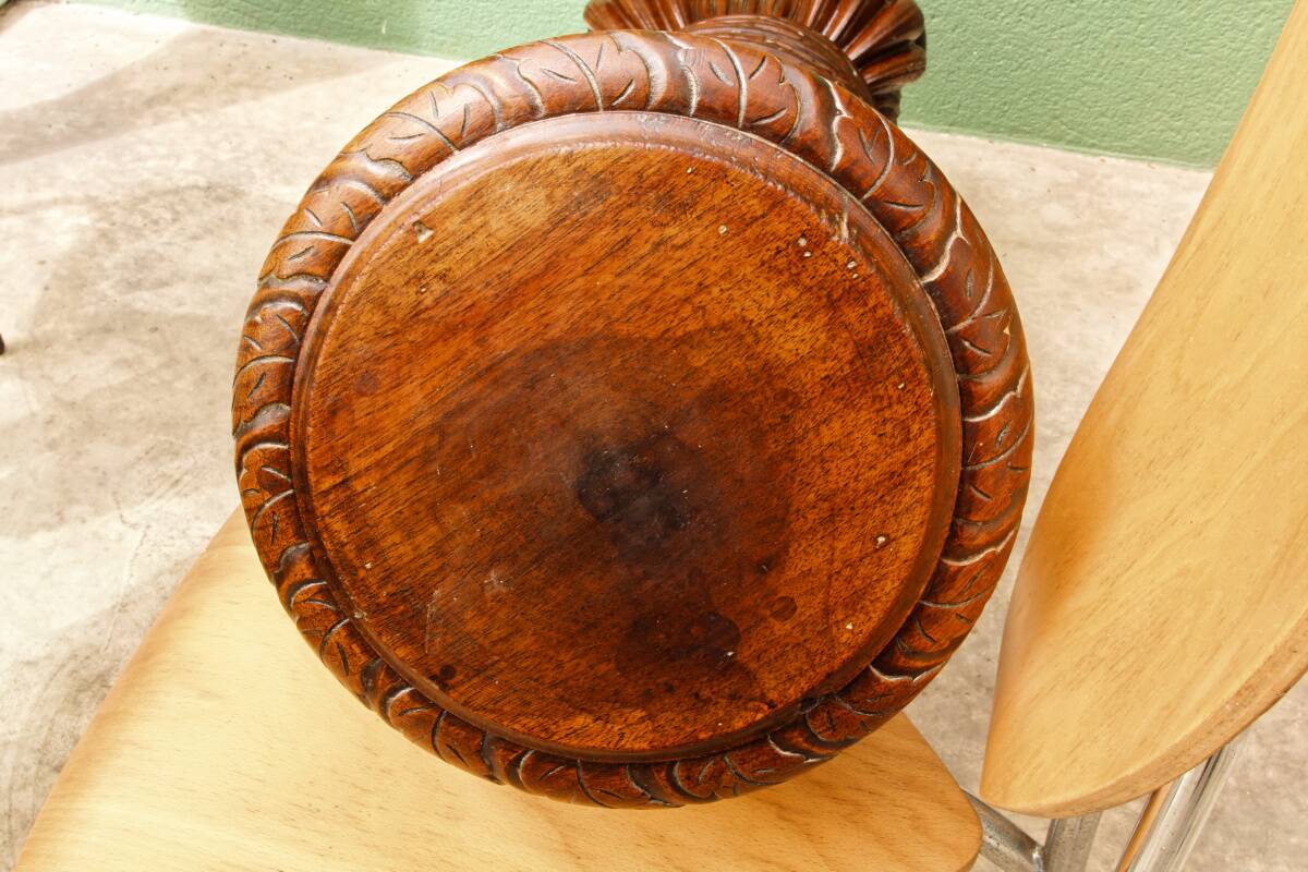 Column, carved walnut press screw, 19th century