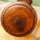 Column, carved walnut press screw, 19th century