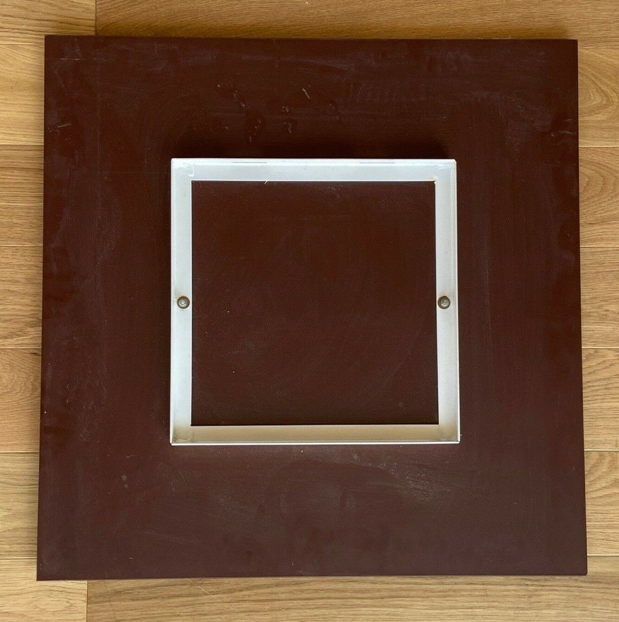 Mirror 1970 in glass smoked modernist square shape