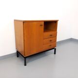 Vintage modernist style storage unit by Marcel Gascoin for Alveole in oak wood