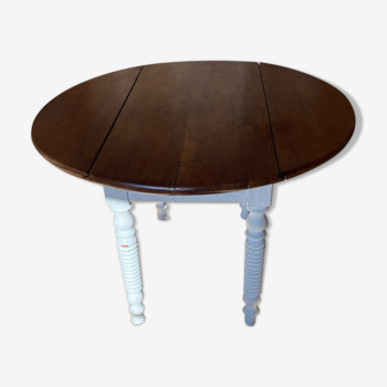 19th century round cherry table with flaps