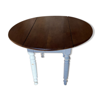 19th century round cherry table with flaps