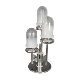 Chrome metal lamp and glassware Mazzega vintage 50s with Art-Deco connotation. H: 71 cm.