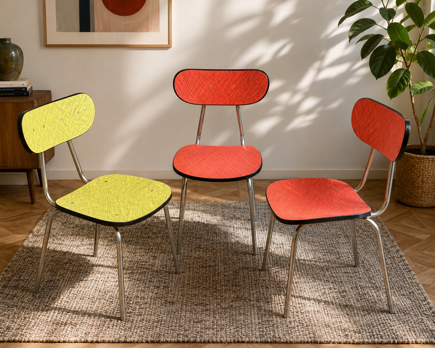 3 1950s Formica chairs