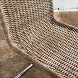 Ensemble de 4 chaises mr10 en rotin de mies van der rohe