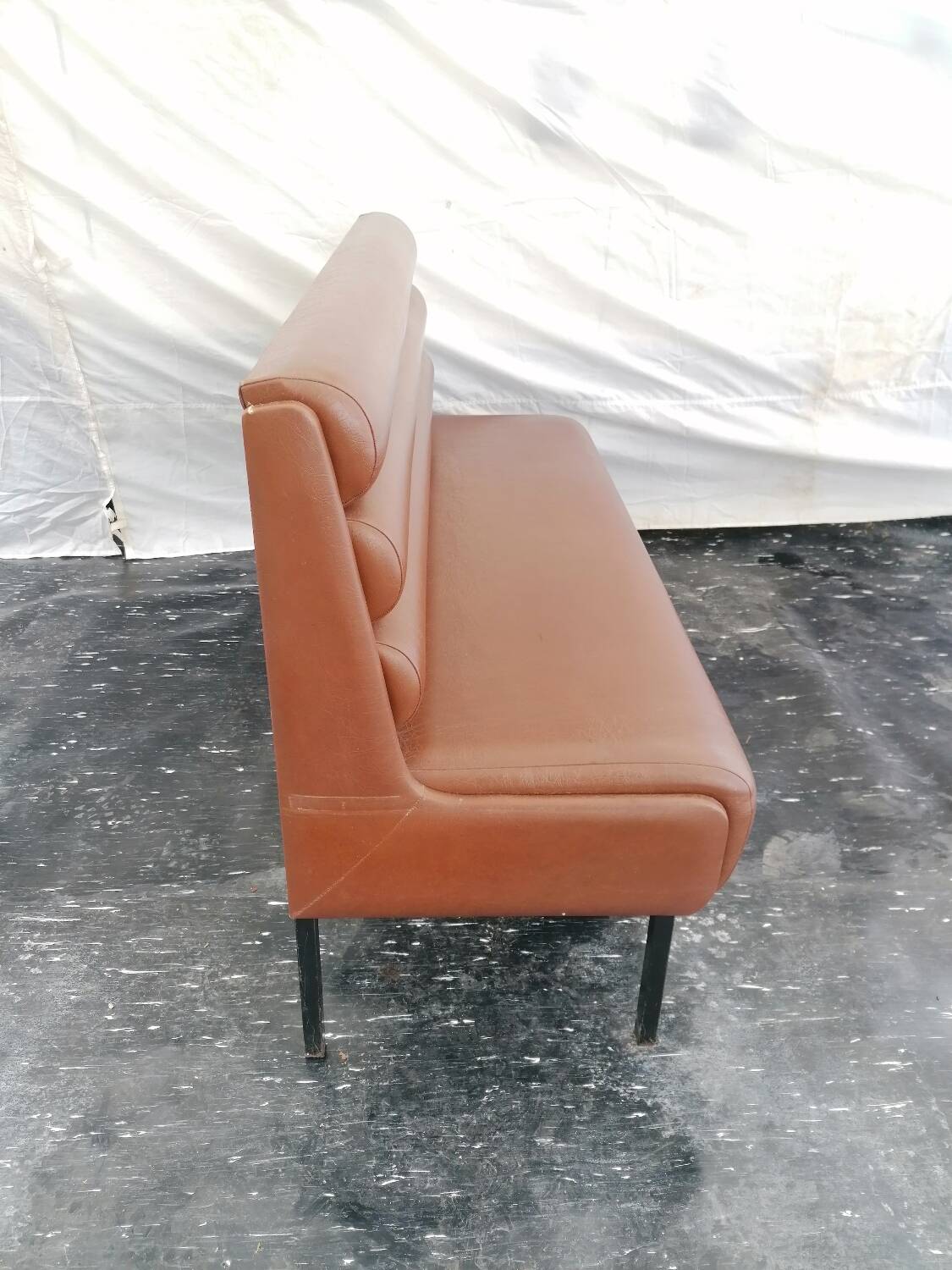 Faux leather bench seat, circa 1970