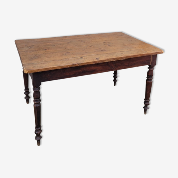 Table de ferme bistrot ancienne style Louis Philippe