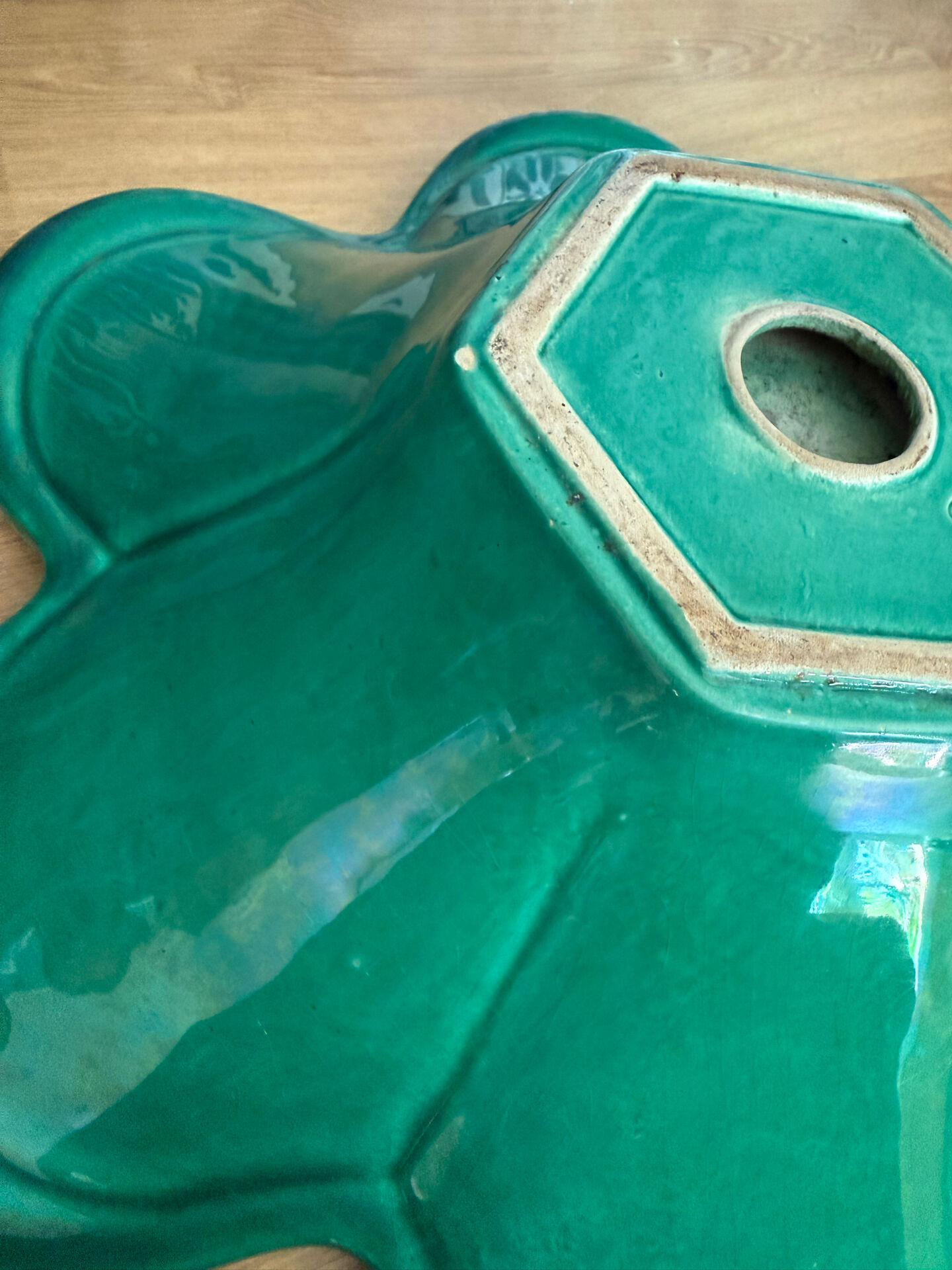 large hollow ceramic bowl in emerald green, CAB Bordeaux