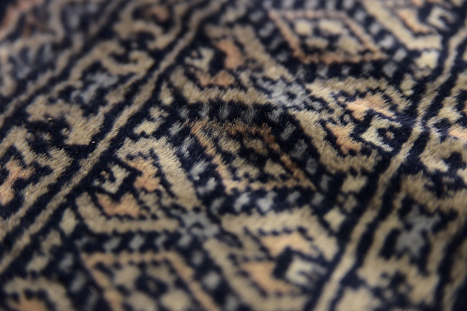 Vintage pakistani hand-woven oriental blue bukhara rug from ikea, 1960s